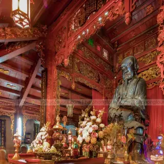 Tran Vu bronze statue inside Quan Thanh Temple in Hanoi