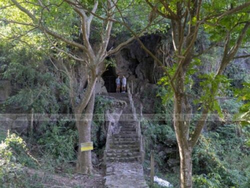 Entrance gate of Gia Vi cave on Elephant mountain