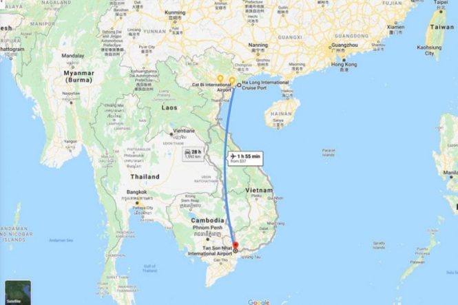 how many miles is the ho chi minh city airport to ben thant district 1