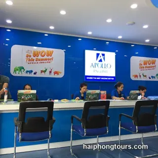 Reception area at Apollo English in Hai Phong