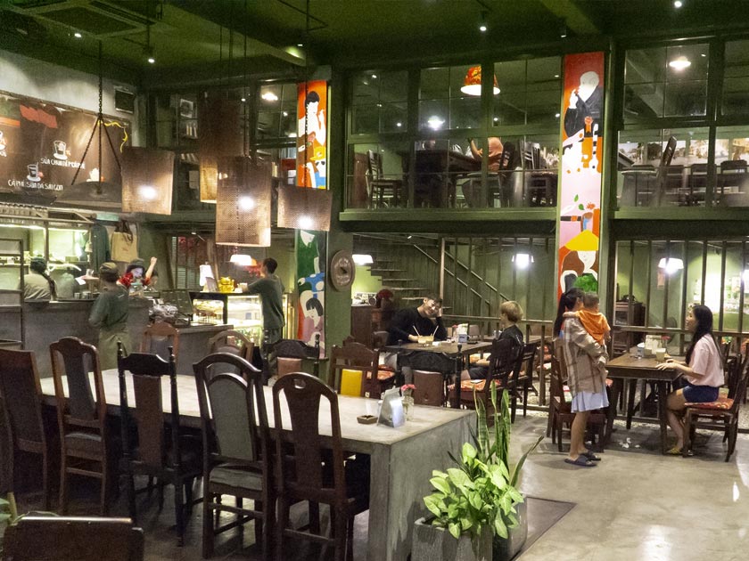 The interior of Cong Coffee Hai Phong