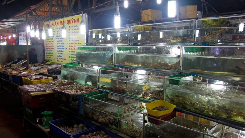 Seafood at the Dinh Cau night market in Duong Dong on Phu Quoc