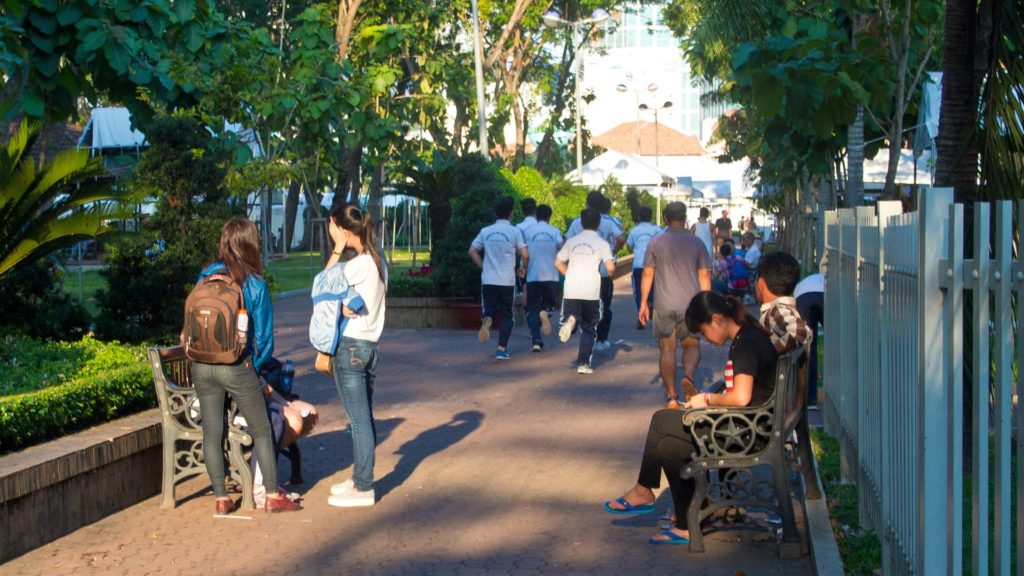 Students in the September 23 Park in Ho Chi Minh City
