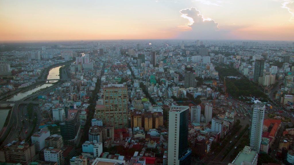 View from the Saigon Skydeck at sunset, Ho Chi Minh City