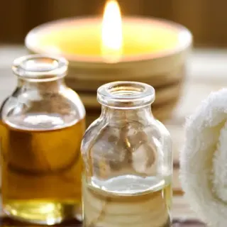 Massage oils prepared for a spa treatment in Hai Phong
