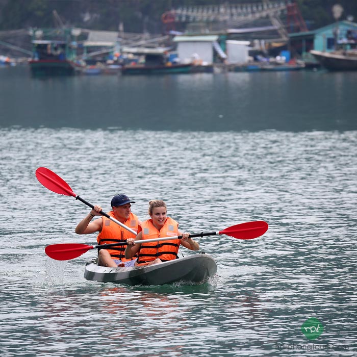 Kayaking at Cua Van fishing village