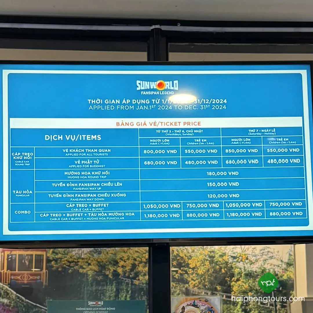 Fansipan ticket price