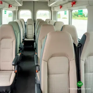 Interior seating of a 16-seat passenger van