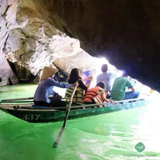 Boat route through Trang An landscape in Ninh Binh